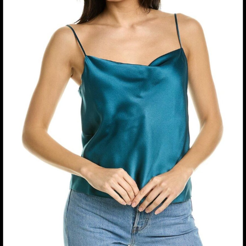 New Vince Satin Cami, Turquoise Blue, size S